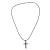 Necklace staineless steel cross in silver color with leather BZ-NK-00209 image 2