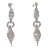 Earrings faux bijoux brass long with crystals in silver color BZ-ER-00300