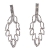 Earrings faux bijoux brass long with crystals in silver color BZ-ER-00302