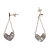 Earrings stainless steel hearts with crystals in rose gold color BZ-ER-00342