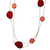 Necklace faux bijoux long in rose gold color with red crystals BZ-NK-00254 image 2