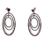 Earrings stainless steel hoops with crystals in rose gold and black color BZ-ER-00359