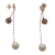 Earrings stainless steel tree of life with pearls in rose gold color BZ-ER-00362
