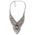 Necklace faux bijoux brass statement with crystals in silver color BZ-NK-00287