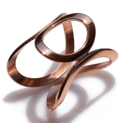 Δαχτυλίδι ατσάλινο (stainless steel) σε ροζ χρυσό χρώμα BZ-RG-00392
