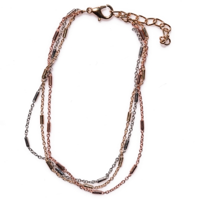 Bracelet anklet faux bijoux brass chains three color in silver, gold and rose gold color BZ-BR-00402