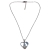 Necklace stainless steel heart mom baby with white crystals in silver color BZ-NK-00351 image 3