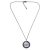 Necklace stainless steel evil eye with black crystals in silver color BZ-NK-00353 image 3