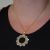 Necklace stainless steel flower with white crystals in pale gold color BZ-NK-00362 image 2