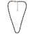 Necklace faux bijoux brass rosario with black crystals in pale gold color BZ-NK-00366