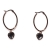 Earrings faux bijoux brass oval hoops hearts with white crystals in rose gold color BZ-ER-00466
