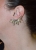 Earring that hugs the ear faux bijoux ear climbers wing with white crystals in silver color BZ-ER-00481 image 2