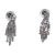 Necklace faux bijoux statement set with earrings in silver color with white crystals BZ-NK-00377 Image 2