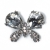 Brooch faux bijoux brass butterfly with crystals in silver color BZ-KR-00059