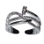 Ring faux bijoux brass with white crystals in silver color BZ-RG-00415