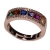 Ring faux bijoux brass wedding ring with multi color crystals in rose gold color BZ-RG-00419