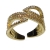 Ring faux bijoux brass with white crystals in gold color BZ-RG-00430