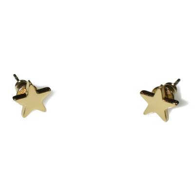Σκουλαρίκια φο μπιζού ορείχαλκος αστέρια σε απαλό χρυσό χρώμα BZ-ER-00567