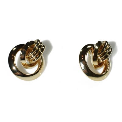 Earrings faux bijoux brass hoops in gold color BZ-ER-00577