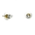 Earrings stainless steel with small white crystal in gold color BZ-ER-00581