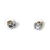 Earrings stainless steel with white crystal in gold color BZ-ER-00582