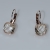 Earrings faux bijoux brass pendant with white crystals in pale gold color BZ-ER-00585 Image 2