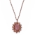 Κολιέ ατσάλινο (stainless steel) με ροζ οβάλ πέτρα σε ροζ χρυσό χρώμα BZ-NK-00396