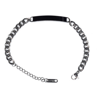 Bracelet stainless steel identity in silver color BZ-BR-00446