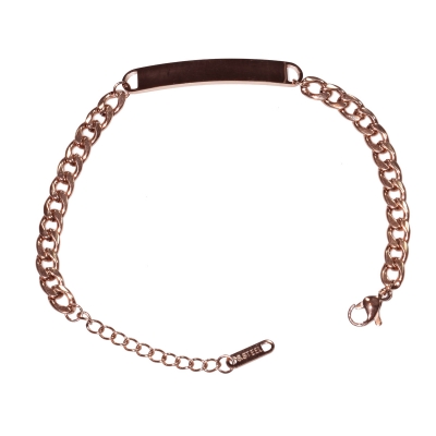 Bracelet stainless steel identity in rose gold color BZ-BR-00447