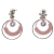 Earrings faux bijoux brass long hoops with pearls and white crystals in gold color BZ-ER-00616