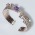 Bracelet faux bijoux brass bangle with white crystals in rose gold color BZ-BR-00466 Image 3
