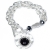 Bracelet faux bijoux brass chain with crystals and pearls in white/silver color BZ-BR-00468