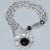 Bracelet faux bijoux brass chain with crystals and pearls in white/silver color BZ-BR-00468 Image 2