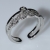 Ring faux bijoux brass wedding ring infinity with white crystals in silver color BZ-RG-00440 Image 2