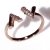Ring faux bijoux brass design V with white crystals in rose gold color BZ-RG-00442 Image 2
