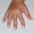 Χειροποίητο δαχτυλίδι μονόπετρο από επιπλατινωμένο ασήμι 925ο με ημιπολύτιμες πέτρες (ζιργκόν) IJ-010476-S φορεμένο στο χέρι