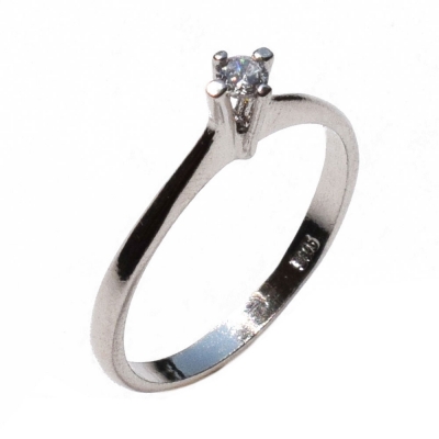 Handmade wedding ring with sterling silver platinum plating and precious stones (zircon) IJ-010484-S