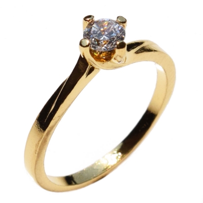 Handmade wedding ring with sterling silver gold plating and precious stones (zircon) IJ-010486-G