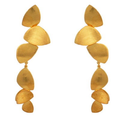 Χειροποίητα ασημένια σκουλαρίκια 925ο με χρυσή επιμετάλλωση ENG-KE-1931-SG