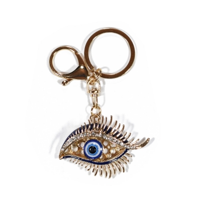Key chains faux bijoux brass eye with crystals (BZ-KC-00029)