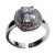 Δαχτυλίδι φο μπιζού ορείχαλκος μονόπετρο με λευκούς κρυστάλλους σε ασημί χρώμα BZ-RG-00451