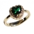 Δαχτυλίδι φο μπιζού ορείχαλκος μονόπετρο καρδιά με πράσινους κρυστάλλους σε χρυσό χρώμα BZ-RG-00466