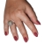 Δαχτυλίδι φο μπιζού ορείχαλκος σφαίρα με λευκούς κρυστάλλους σε ασημί χρώμα BZ-RG-00471 Εικόνα στο χέρι