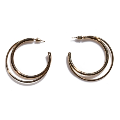 Earrings faux bijoux brass hoops in gold color BZ-ER-00642