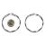 Σκουλαρίκια φο μπιζού ορείχαλκος καρφωτά κρίκοι στριφτοί σε ασημί χρώμα BZ-ER-00647 σύγκριση με νόμισμα 1 ευρώ