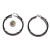Σκουλαρίκια φο μπιζού ορείχαλκος καρφωτά κρίκοι σε ασημί χρώμα BZ-ER-00653 σύγκριση με νόμισμα 1 ευρώ