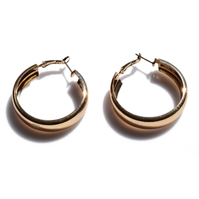 Earrings faux bijoux brass hoops in gold color BZ-ER-00656