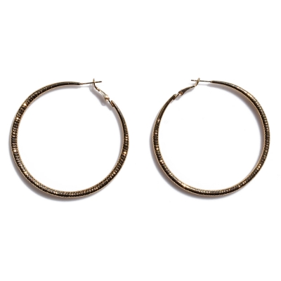 Earrings faux bijoux brass hoops in gold color BZ-ER-00660