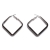 Earrings faux bijoux brass hoops rhombus in silver color BZ-ER-00661