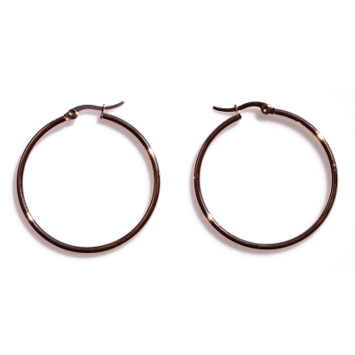 Earrings stainless steel hoops in rose gold color BZ-ER-00666